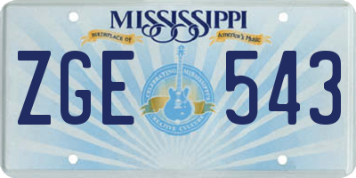 MS license plate ZGE543