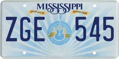 MS license plate ZGE545