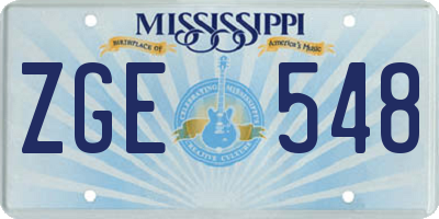 MS license plate ZGE548