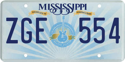 MS license plate ZGE554