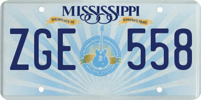 MS license plate ZGE558