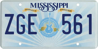 MS license plate ZGE561