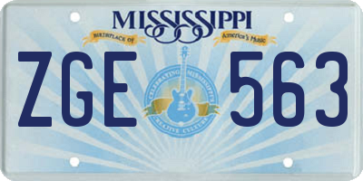 MS license plate ZGE563