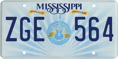 MS license plate ZGE564