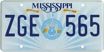 MS license plate ZGE565