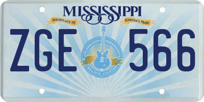 MS license plate ZGE566