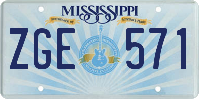 MS license plate ZGE571