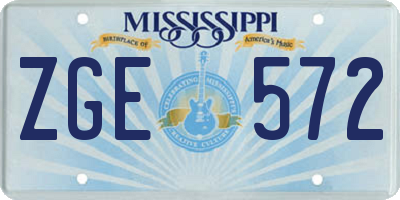 MS license plate ZGE572