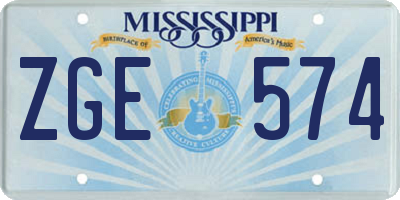 MS license plate ZGE574