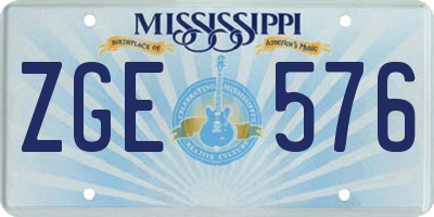 MS license plate ZGE576