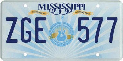 MS license plate ZGE577