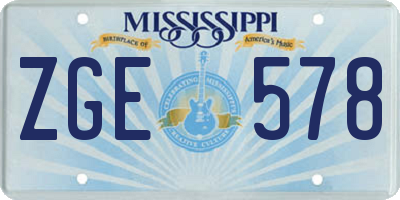MS license plate ZGE578