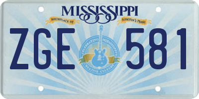 MS license plate ZGE581