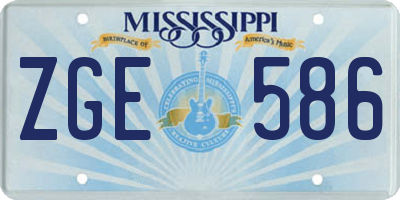 MS license plate ZGE586