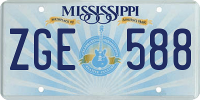 MS license plate ZGE588