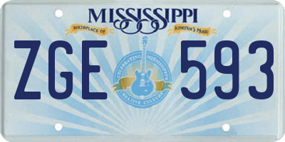 MS license plate ZGE593