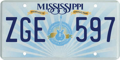 MS license plate ZGE597