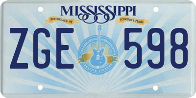 MS license plate ZGE598
