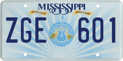 MS license plate ZGE601