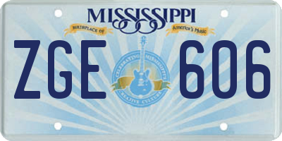 MS license plate ZGE606