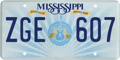 MS license plate ZGE607