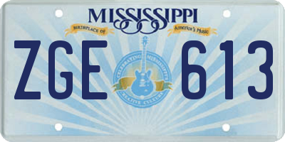 MS license plate ZGE613