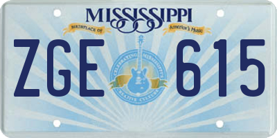 MS license plate ZGE615