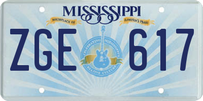 MS license plate ZGE617