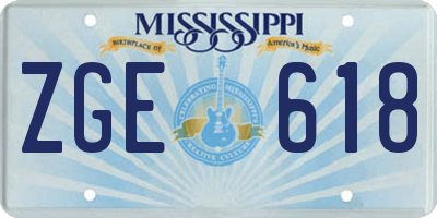 MS license plate ZGE618