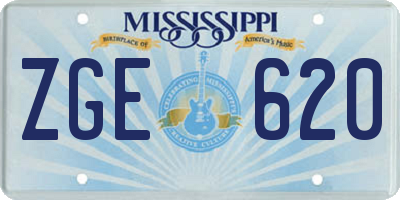MS license plate ZGE620