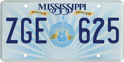 MS license plate ZGE625