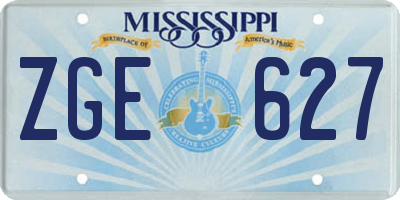 MS license plate ZGE627