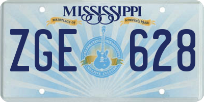 MS license plate ZGE628