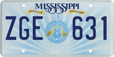 MS license plate ZGE631