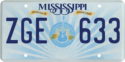 MS license plate ZGE633