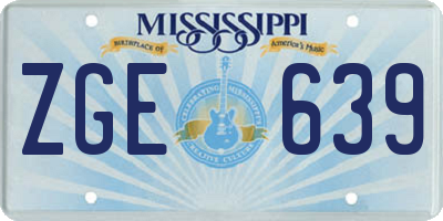 MS license plate ZGE639