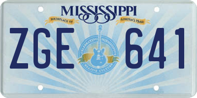 MS license plate ZGE641