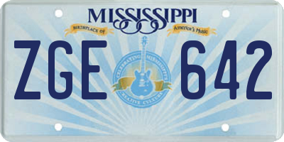 MS license plate ZGE642