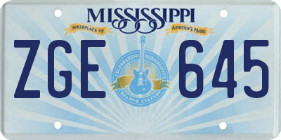 MS license plate ZGE645