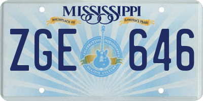 MS license plate ZGE646
