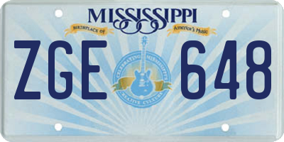 MS license plate ZGE648