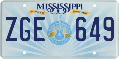 MS license plate ZGE649