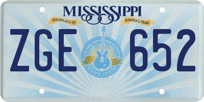MS license plate ZGE652