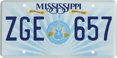 MS license plate ZGE657