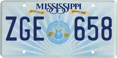 MS license plate ZGE658