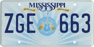 MS license plate ZGE663