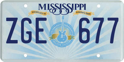 MS license plate ZGE677