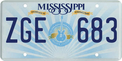 MS license plate ZGE683