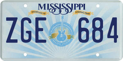 MS license plate ZGE684