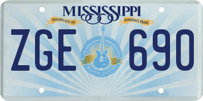 MS license plate ZGE690